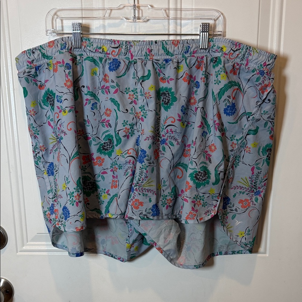 Old Navy Active Shorts Blue Floral Print